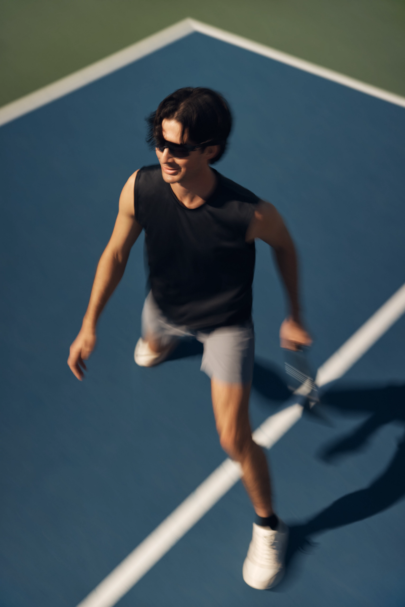 Pickleball player on a Life Time court