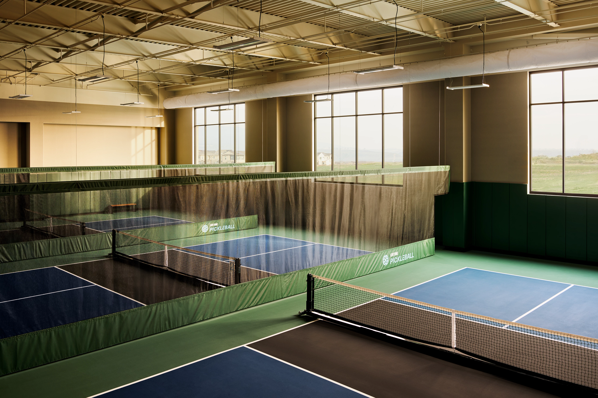 indoor pickleball courts at Life Time