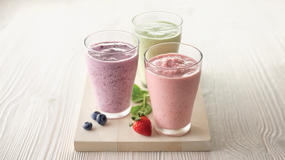 Three fruit smoothies