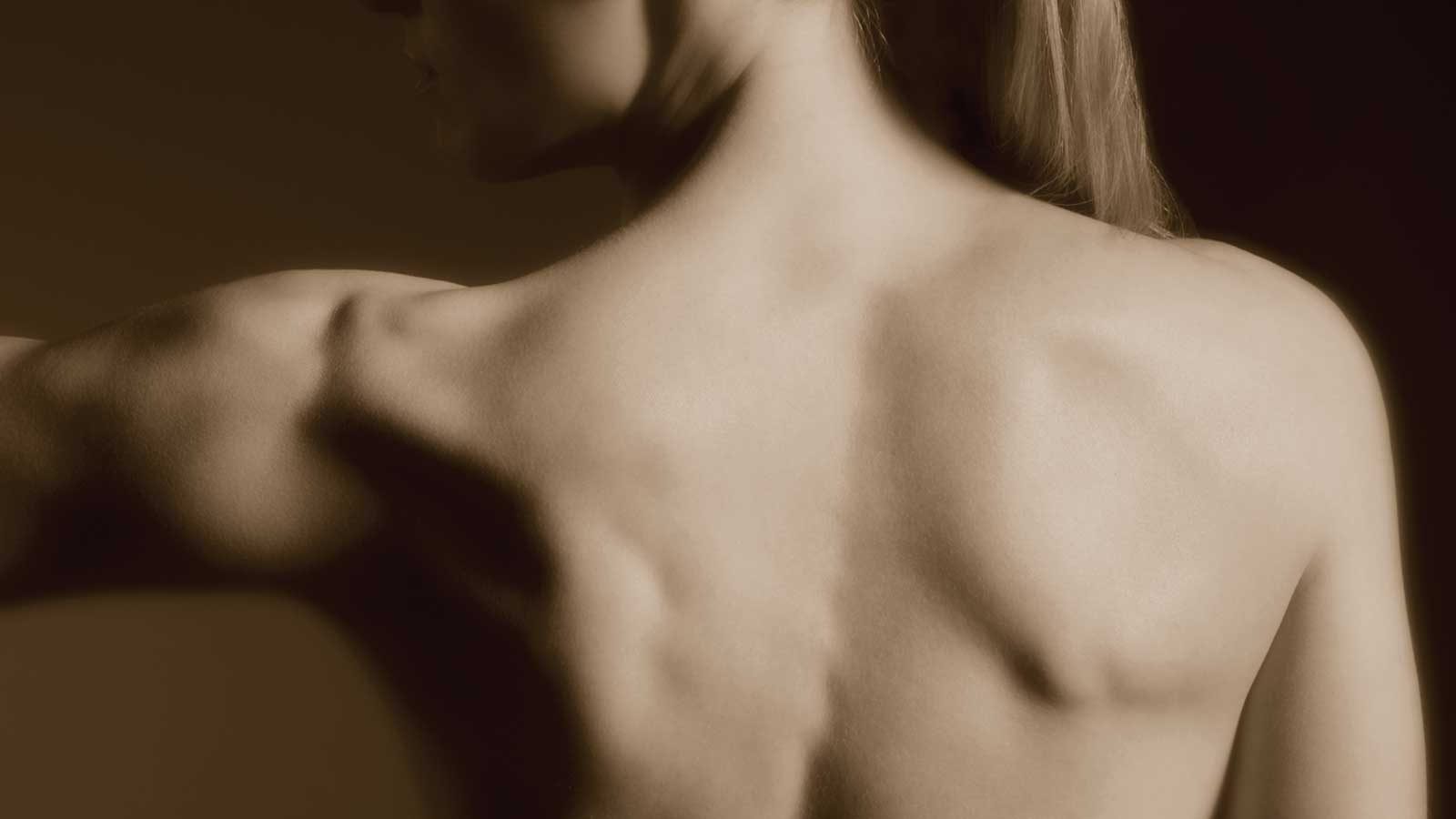 A woman's well-muscled back