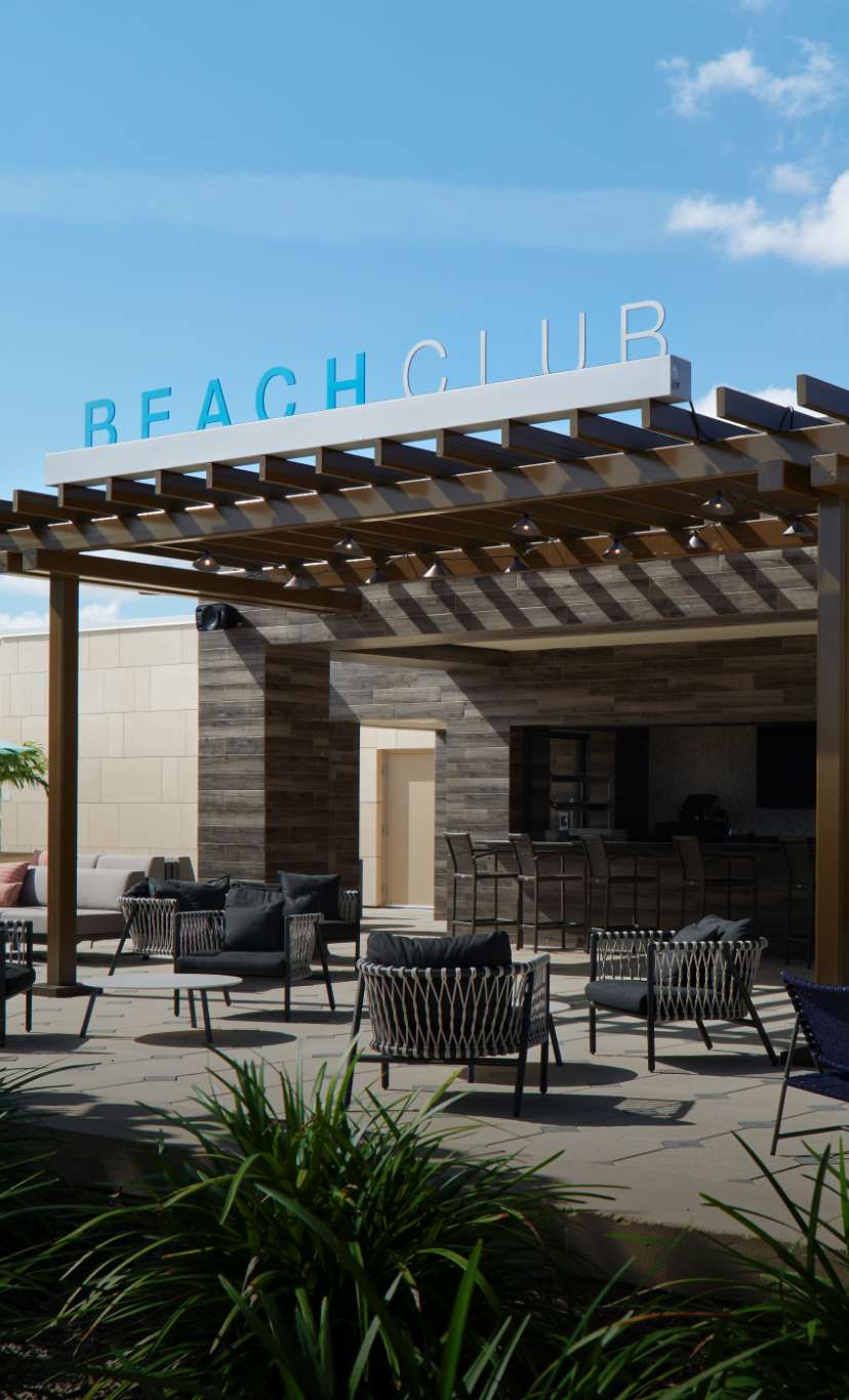 Beach Club area at an outdoor pool deck