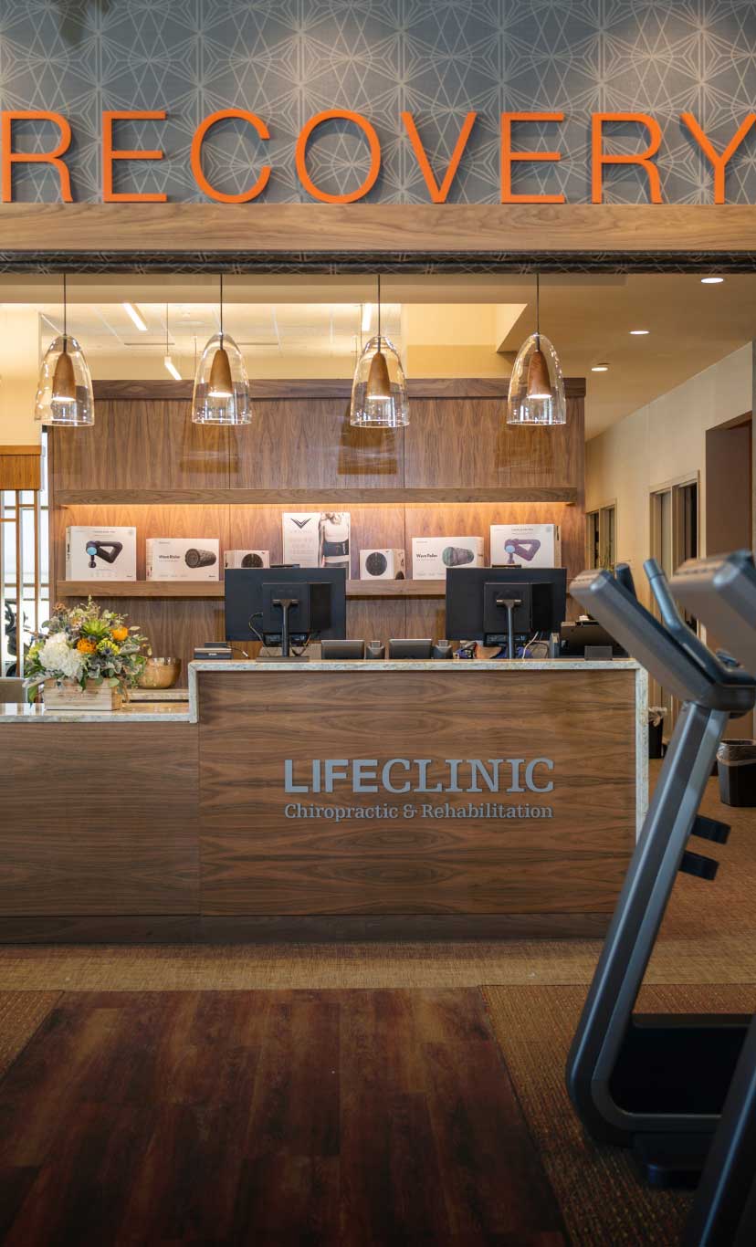 The reception desk for Life Clinic and LT Recovery