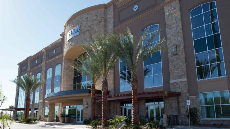 The entrance to Life Time Athletic Summerlin, a premier health club near Las Vegas, NV