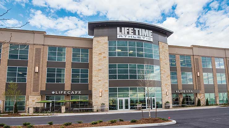 The entrance to Life Time Athletic in Vaughan, ON, a premier fitness club near Toronto