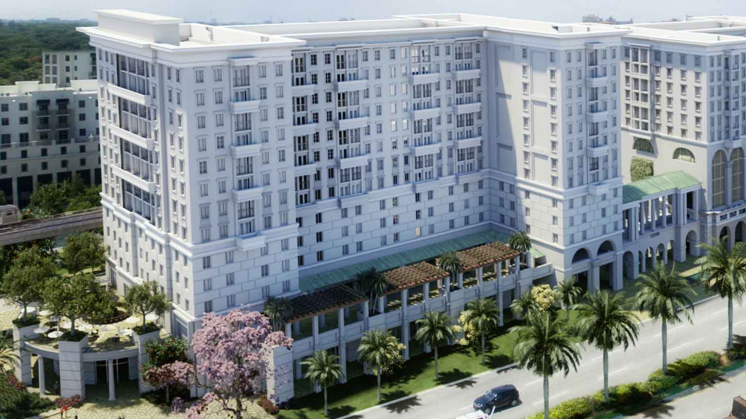 The exterior of Life Time, the best health club & gym in Miami, FL