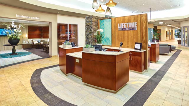 A reception area inside the club