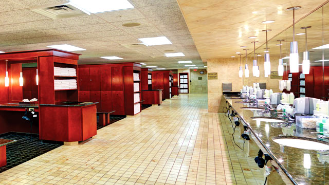A locker room in the club