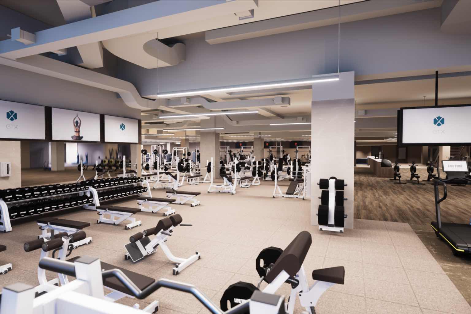fitness floor at River North