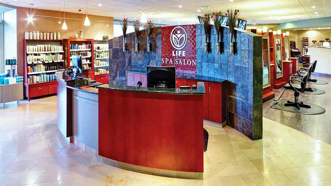 The reception desk in the LifeSpa