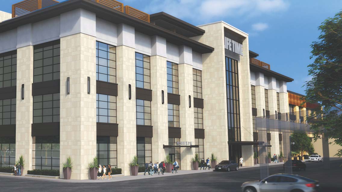 The exterior of Life Time Peabody at Northshore Mall