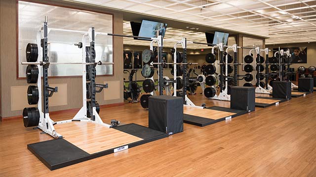 A fitness floor with new treadmills, elliptical machines and other cardio equipment