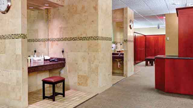 A locker room in the club