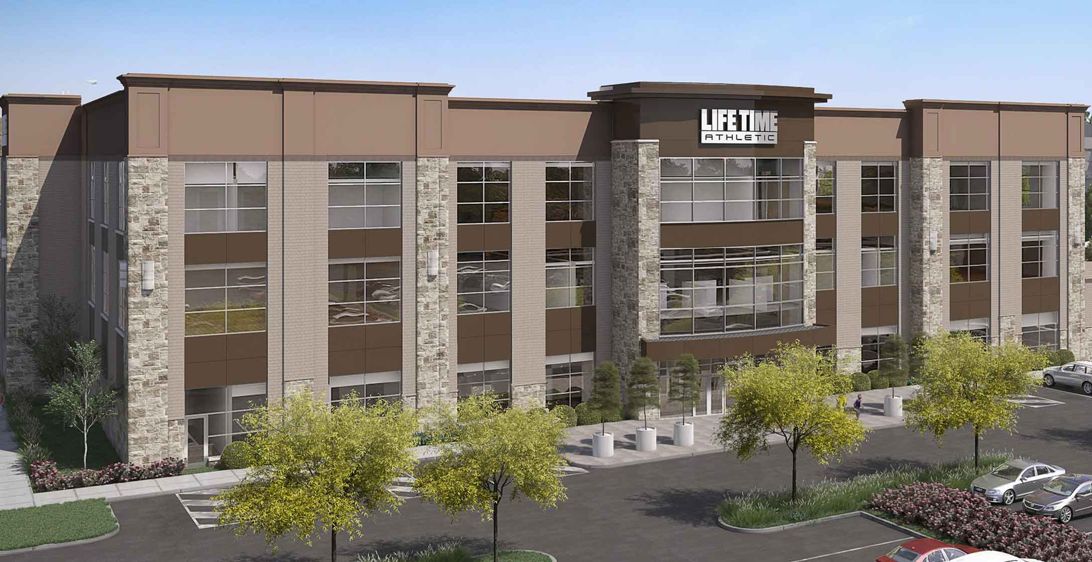 The exterior of a Life Time location