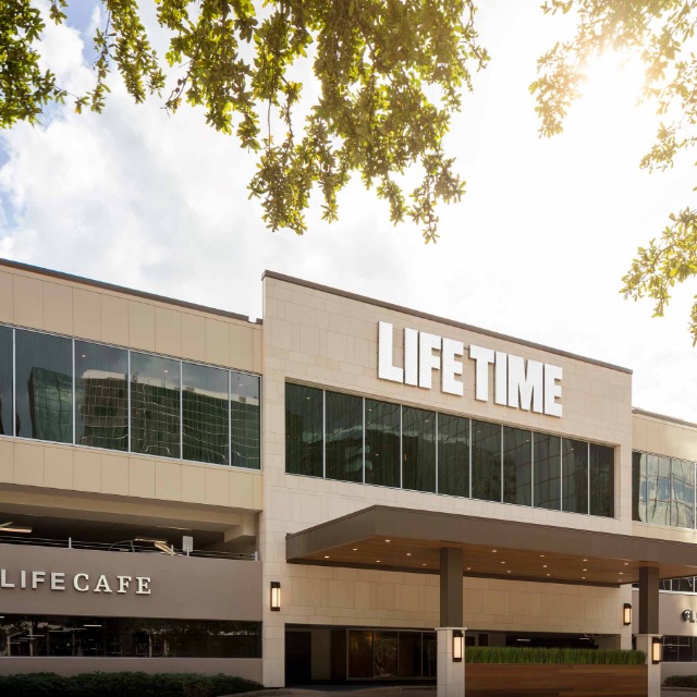 Building exterior at a Life Time Greenway Houston