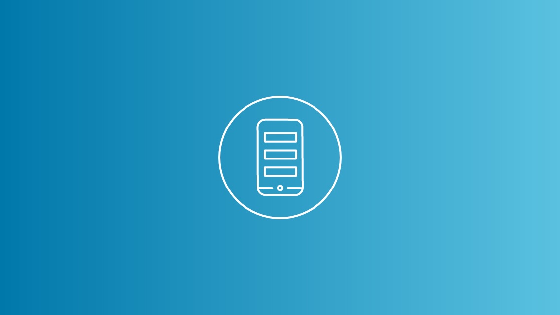 Blue background with smart phone illustration