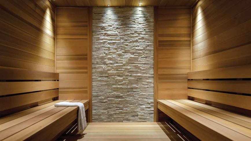 inside sauna at lifetime