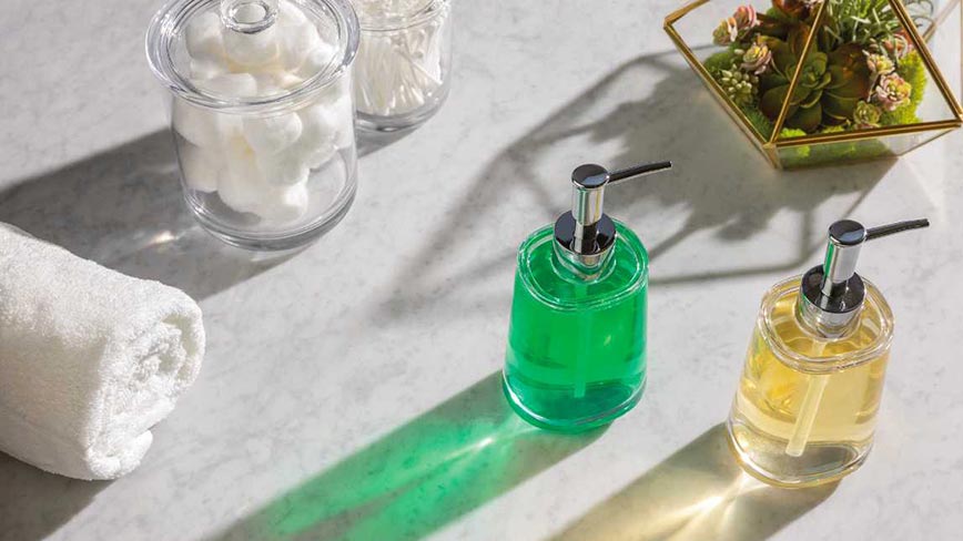 towels and soap dispensers 