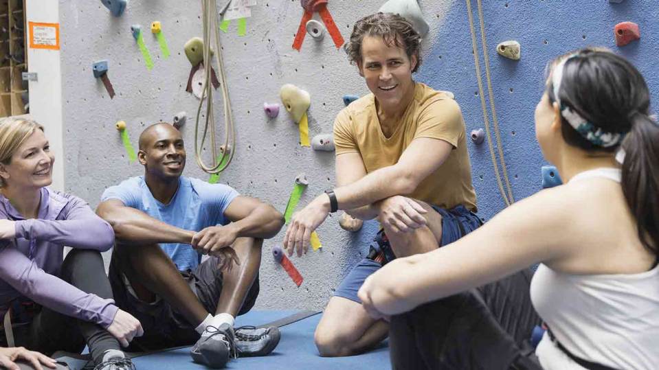 Climbing Wall at Life Time Indoor Rock Climbing for the Family