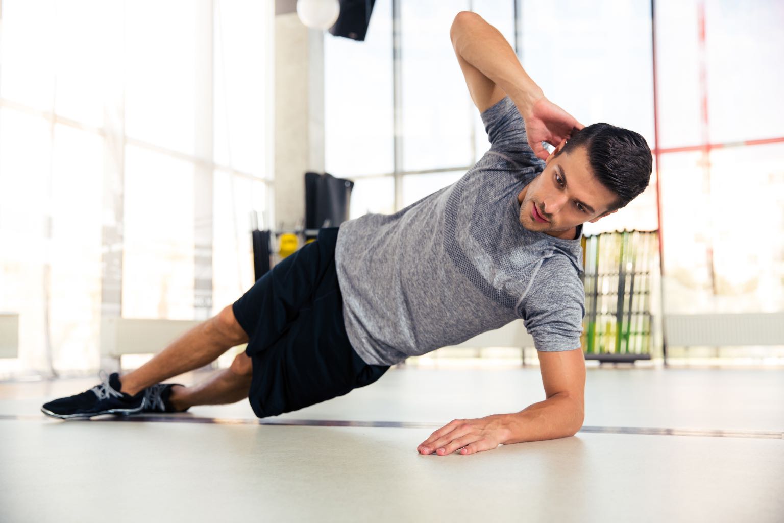 Man doing a side plank