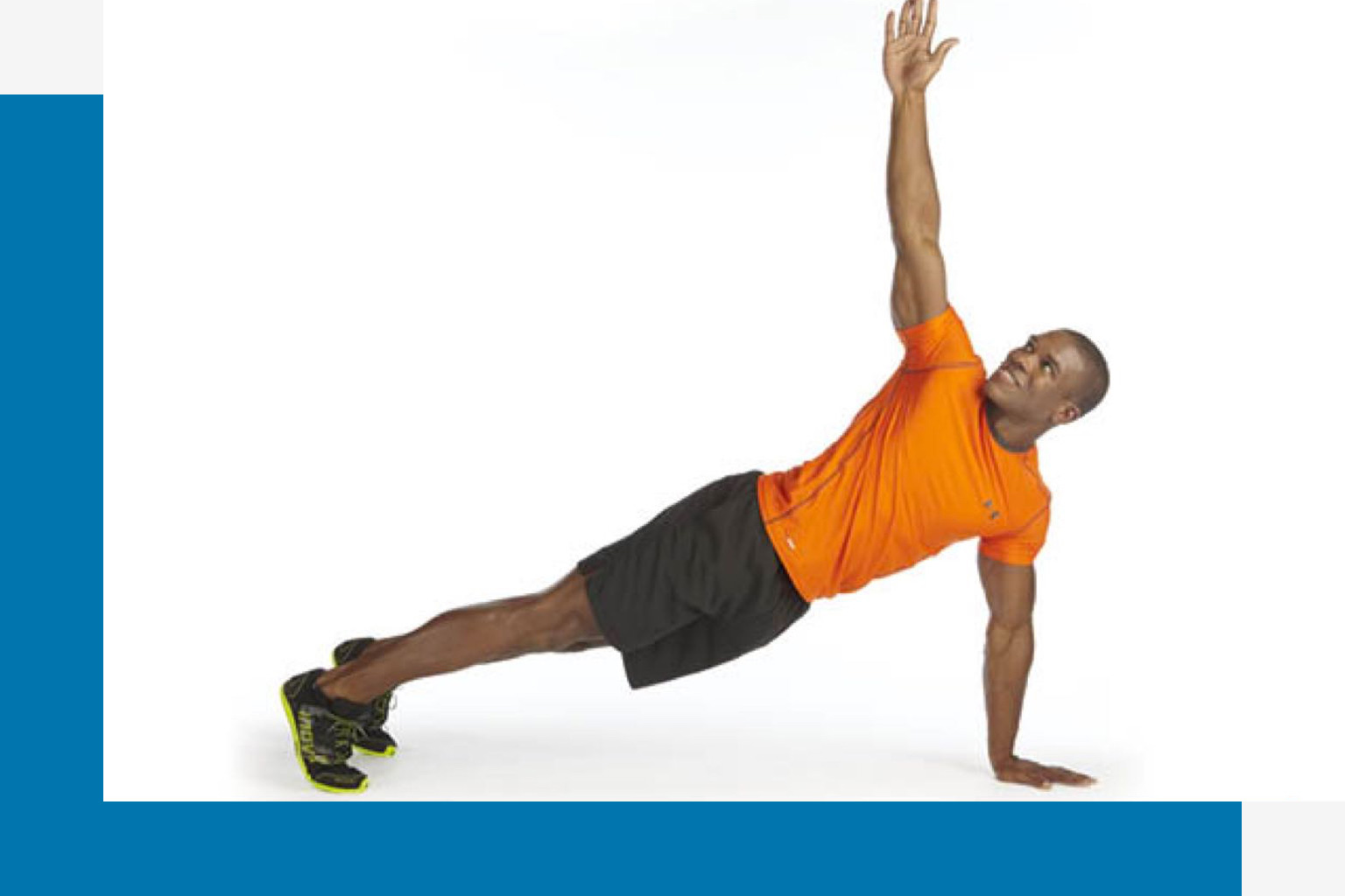 Illustration of a man doing a plank with arm raise