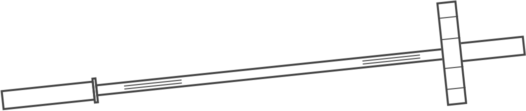 Barbell with missing plate